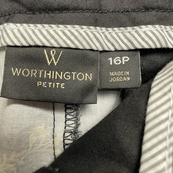 Worthington Women's Black Floral Print Ankle Pants Size 16P - Picture 6 of 16